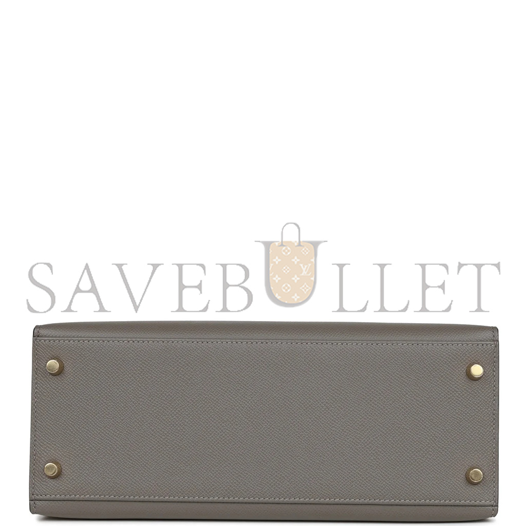 H**mes master kelly sellier 28 gris meyer epsom gold hardware (28*22*10cm)